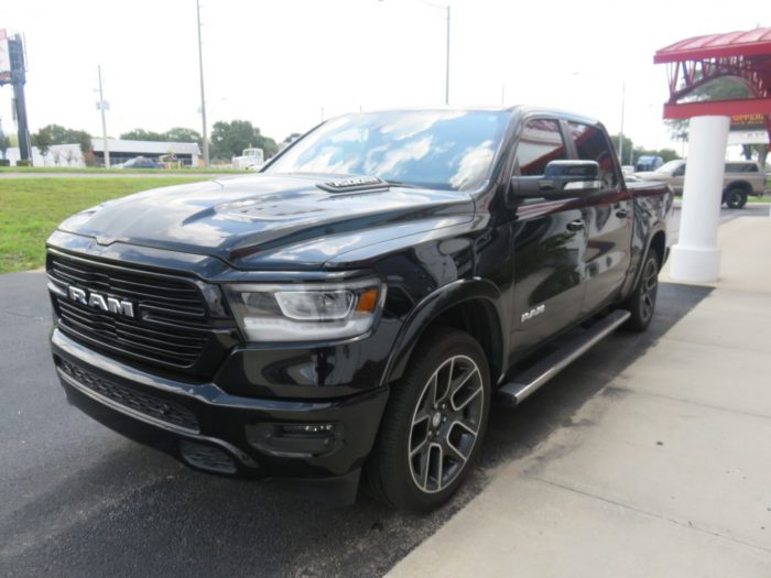 2019 Dodge RAM with Roll-n-Lock, Nerf Bars, Window Graphic, Tint, Hitch by TopperKING in Brandon FL 813-689-2449 or Clearwater, FL 727-530-9066. Call today!