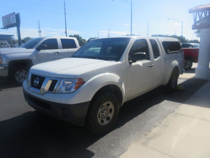 2019 Nissan Frontier with Ranch Sierra Fiberglass Topper, Windoor, Tint, Hitch by TopperKING in Brandon 813-689-2449 or Clearwater FL 727-530-9066. Call Us!