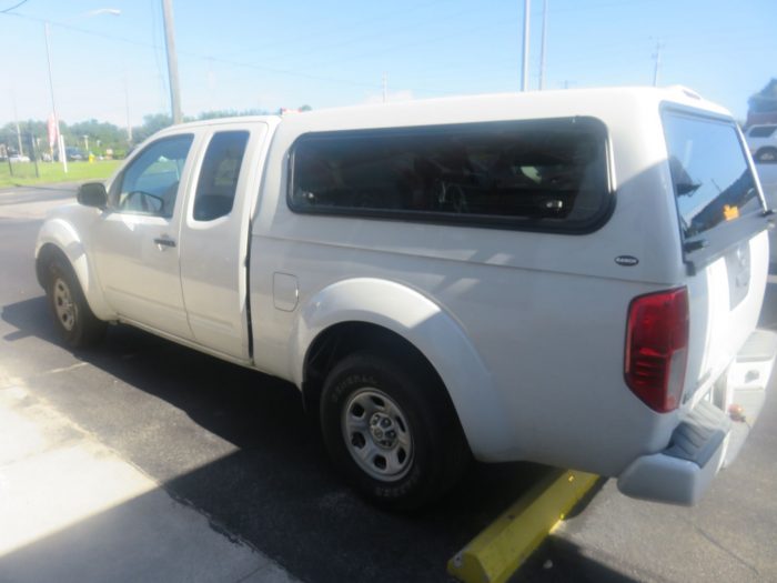 2019 Nissan Frontier with Ranch Sierra Fiberglass Topper, Windoor, Tint, Hitch by TopperKING in Brandon 813-689-2449 or Clearwater FL 727-530-9066. Call Us!