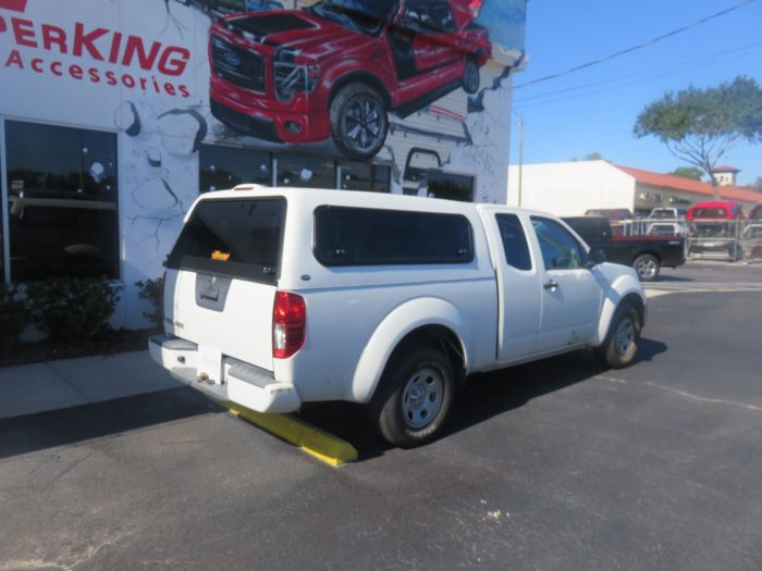 2019 Nissan Frontier with Ranch Sierra Fiberglass Topper, Windoor, Tint, Hitch by TopperKING in Brandon 813-689-2449 or Clearwater FL 727-530-9066. Call Us!