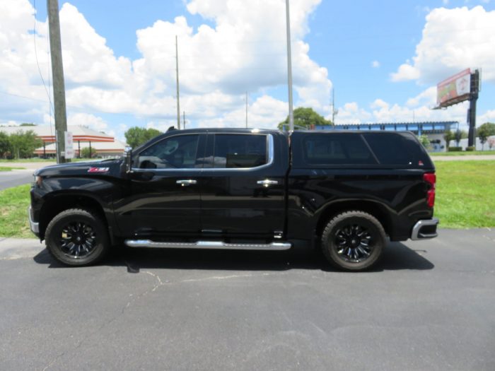 2020 Chevy with LEER 100XL, Nerf Bars, Chrome Accessories, Tint, Hitch by TopperKING in Brandon, FL 813-689-2449 or Clearwater, FL 727-530-9066. Call today!