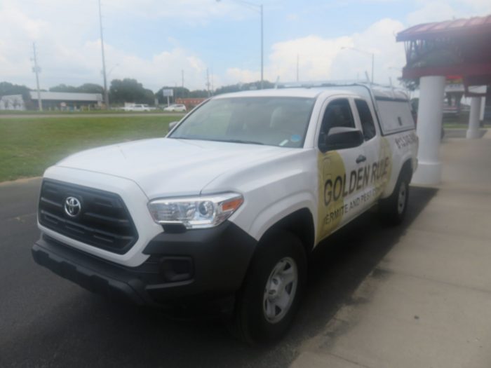 2020 Toyota Tacoma with LEER DCC Construction Topper, Roof Racks, Side Access Door, Tint. Call TopperKING Brandon 813-689-2449 or Clearwater 727-530-9066!