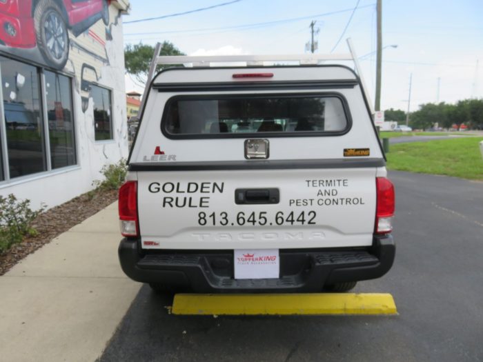 2020 Toyota Tacoma with LEER DCC Construction Topper, Roof Racks, Side Access Door, Tint. Call TopperKING Brandon 813-689-2449 or Clearwater 727-530-9066!