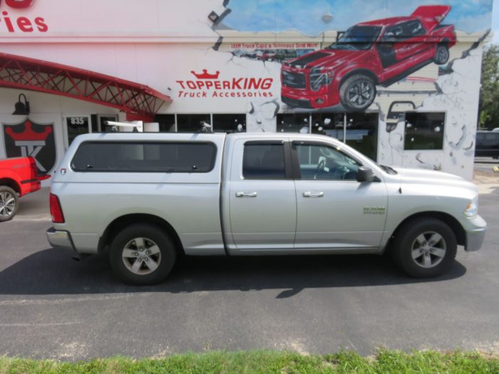 2019 Dodge RAM with TK Defender Topper, Windoor, Roof Racks, Vent Visors, Tint, Hitch by TopperKING Brandon 813-689-2449 Clearwater FL 727-530-9066. Call!