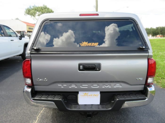 2020 Toyota Tacoma with Ranch Sierra Fiberglass Topper, Windoor, Tint, Hitch. Call TopperKING Brandon 813-689-2449 or Clearwater 727-530-9066