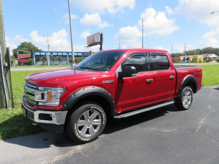 2020 Ford F150 with Roll-n-Lock, Fender Flares, Vent Visor, Side Steps, Hitch by TopperKING Brandon 813-689-2449 or Clearwater FL 727-530-9066