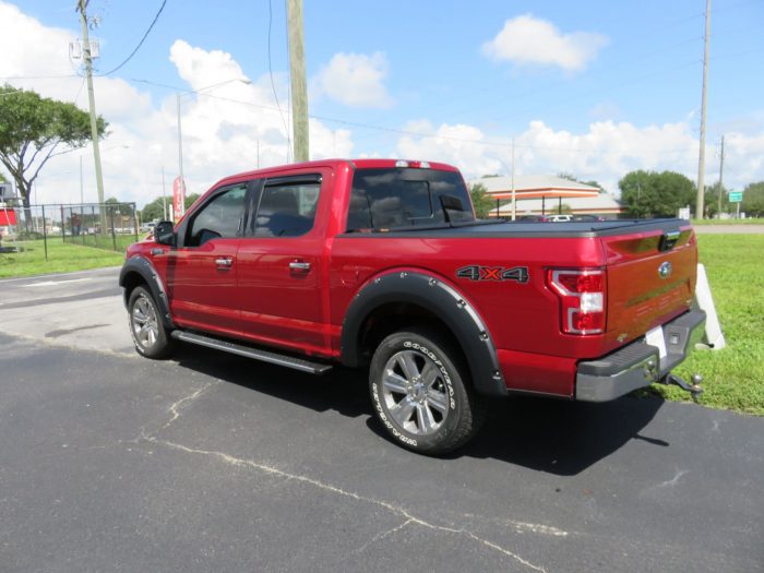 2020 Ford F150 with Roll-n-Lock, Fender Flares, Vent Visor, Side Steps, Hitch by TopperKING Brandon 813-689-2449 or Clearwater FL 727-530-9066