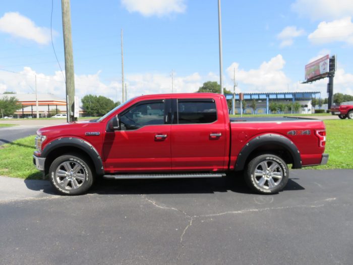 2020 Ford F150 with Roll-n-Lock, Fender Flares, Vent Visor, Side Steps, Hitch by TopperKING Brandon 813-689-2449 or Clearwater FL 727-530-9066