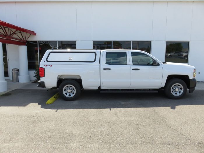 2019 Chevy Silverado LEER 100RCC, Nerf Bars, Roof Racks, Side Access, Tool Box by TopperKING Brandon 813-689-2449 or Clearwater 727-530-9066.