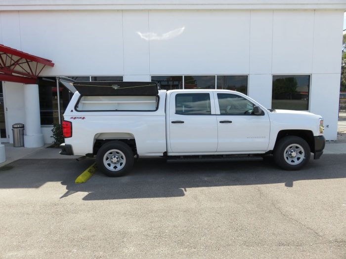 2019 Chevy Silverado LEER 100RCC, Nerf Bars, Roof Racks, Side Access, Tool Box by TopperKING Brandon 813-689-2449 or Clearwater 727-530-9066.