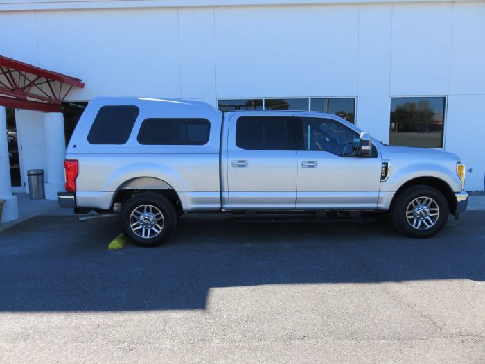 2020 Ford F250 with LEER 122, Blacked Out Nerf Bars, Tint, Hitch by TopperKING Brandon 813-689-2449 or Clearwater FL 727-530-9066. Call today!