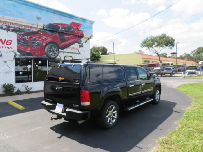 2013 Chevy Silverado with LEER 100XL, Roof Racks, Hitch, Tint by TopperKING Brandon 813-689-2449 or Clearwater FL 727-530-9066. Call today!