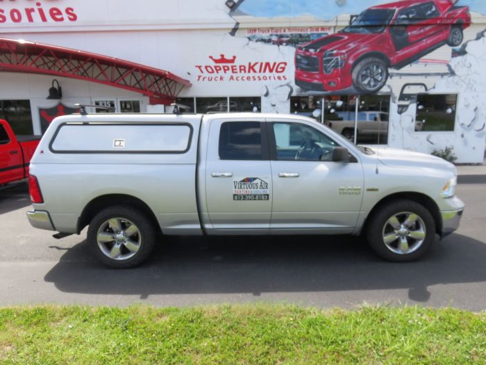 2018 Dodge RAM with LEER 100RCC, Roof Racks, Side Access Doors, Hitch by TopperKING Brandon 813-689-2449 or Clearwater FL 727-530-9066. Call!