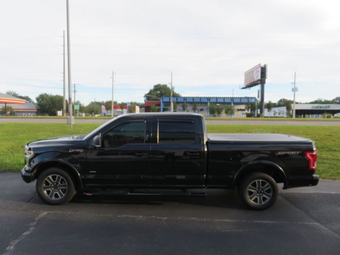 2020 Ford F150 with Undercover SE lid, Nerf Bars, Vent Visors, Hood Guard by TopperKING Brandon 813-689-2449 or Clearwater 727-530-9066. Call!