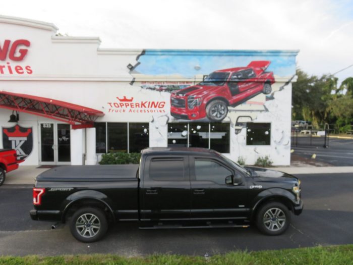 2020 Ford F150 with Undercover SE lid, Nerf Bars, Vent Visors, Hood Guard by TopperKING Brandon 813-689-2449 or Clearwater 727-530-9066. Call!