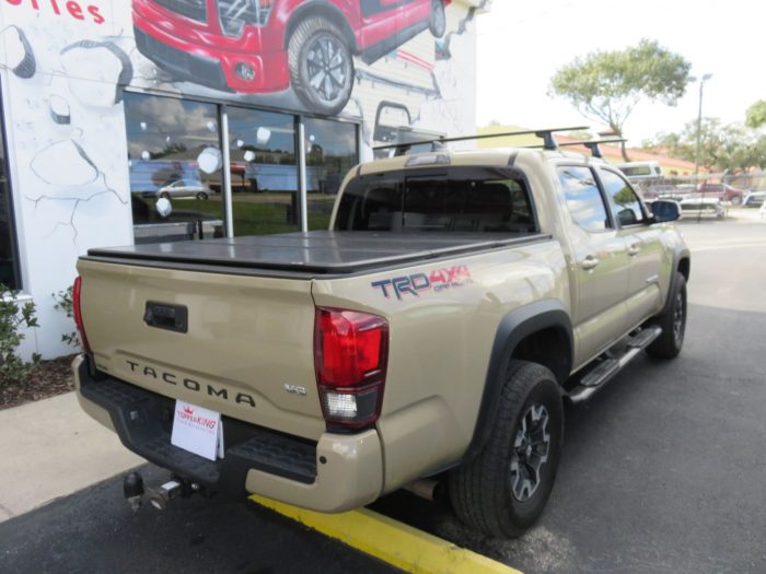 2020 Toyota Tacoma with Yakima Racks, Folding Tonneau, Nerf Bars by TopperKING Brandon 813-689-2449 or Clearwater FL 727-530-9066. Call us!