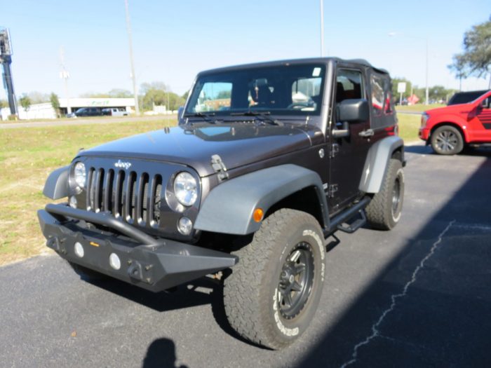 2014 Jeep Wrangler with Black Out Side Steps, Front/Rear Bumpers, Fender Flares. Call TopperKING Brandon 813-689-2449 Clearwater 727-530-9066