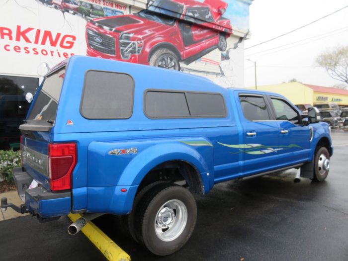 2020 Ford F350 with LEER 122, Graphics, retractable Step, more by TopperKING Brandon 813-689-2449 or Clearwater FL 727-530-9066. Call today!