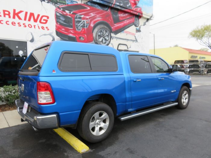 2020 Dodge RAM with LEER 180, Running Boards, Tint, Hitch by TopperKING Brandon 813-689-2449 or Clearwater FL 727-530-9066. Callus today!