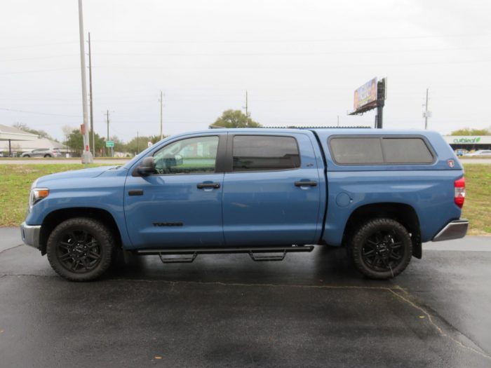 2020 Toyota Tundra with TK Defender, Side Steps, Tint, Hitch by TopperKING Brandon 813-689-2449 or Clearwater FL 727-530-9066. Call today!