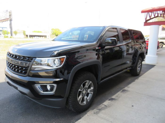 2020 Chevrolet Colorado with LEER 100XR, Side Steps, Tint, Hitch by TopperKING Brandon 813-689-2449 or Clearwater FL 727-530-9066. Call us!