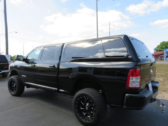 2020 Dodge RAM with LEER100XL Fiberglass Topper, Tint, Hitch by TopperKING Brandon 813-689-2449 or Clearwater FL 727-530-9066. Call us today!