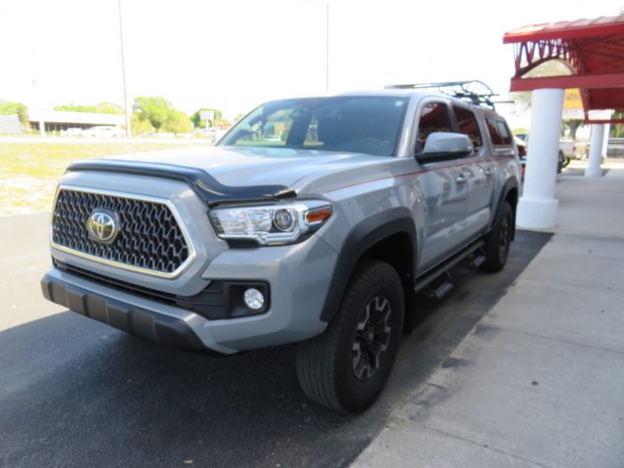 2020 Toyota Tacoma with LEER 100XR, Yakima, Drop Down Side Steps by TopperKING Brandon 813-689-2449 or Clearwater FL 727-530-9066. Call Us!