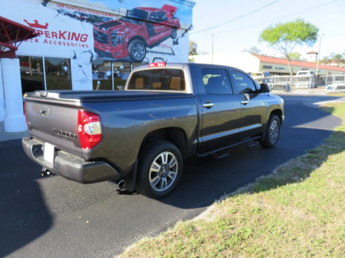2020 Toyota Tundra with UnderCover Elite, BedRug, Drop Down Steps by TopperKING Brandon 813-689-2449 or Clearwater FL 727-530-9066. Call Us!