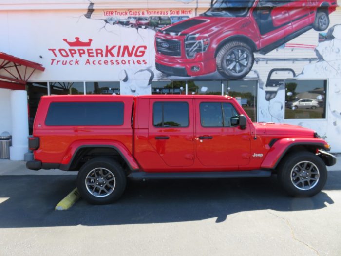 2020 Jeep Gladiator with LEER 100XQ, Hitch, Tint, Running Boards by TopperKING Brandon 813-689-2449 or Clearwater FL 727-530-9066. Call today!