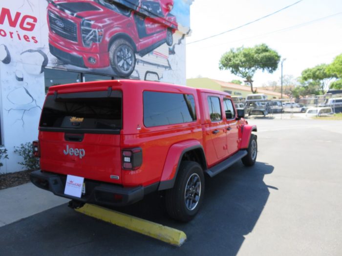 2020 Jeep Gladiator with LEER 100XQ, Hitch, Tint, Running Boards by TopperKING Brandon 813-689-2449 or Clearwater FL 727-530-9066. Call today!