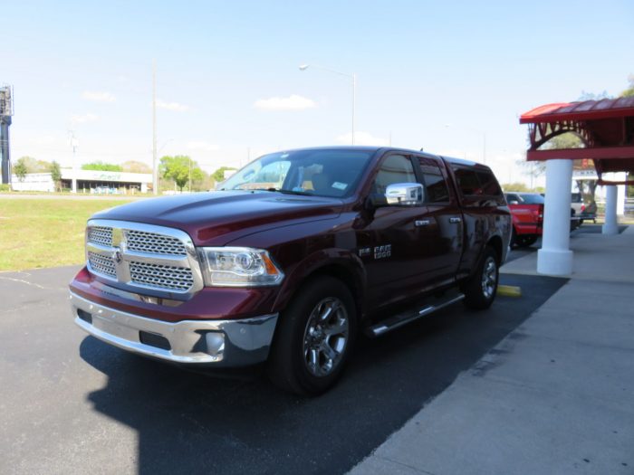 2020 Dodge RAM with LEER 100XR, Nerf Bars, Chrome, Tint, Hitch by TopperKING Brandon 813-689-2449 or Clearwater FL 727-530-9066. Call today!