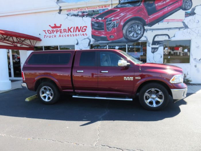 2020 Dodge RAM with LEER 100XR, Nerf Bars, Chrome, Tint, Hitch by TopperKING Brandon 813-689-2449 or Clearwater FL 727-530-9066. Call today!