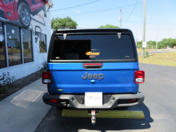 2020 Jeep Gladiator with LEER 100XQ, Vent Visors, Drop Down Steps, Hitch. Call TopperKING Brandon 813-689-2449 or Clearwater FL 727-530-9066.