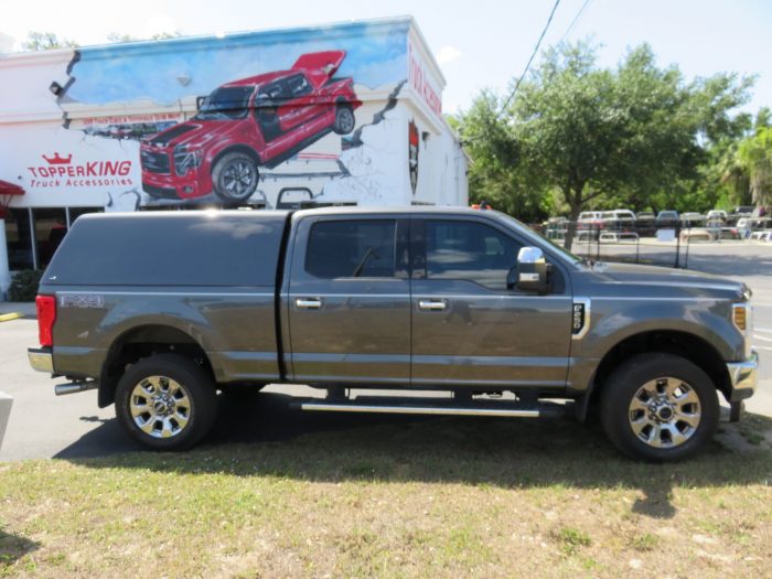 2020 Ford F250 with Ranch Sierra, BedSlide, Running Boards, Hitch by TopperKING Brandon 813-689-2449 or Clearwater FL 727-530-9066. Call today