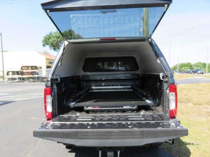 2020 Ford F250 with Ranch Sierra, BedSlide, Running Boards, Hitch by TopperKING Brandon 813-689-2449 or Clearwater FL 727-530-9066. Call today