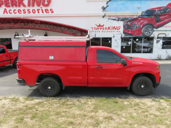 2020 Chevrolet Silverado with LEERDCC, Full Back Door, Roof Racks by TopperKING Brandon 813-689-2449 or Clearwater FL 727-530-9066. Call Us!