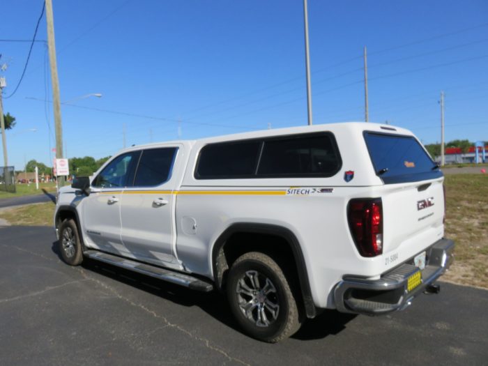 2020 GMC Sierra with TK Defender, Hitch, Running Boards, Chrome by TopperKING Brandon 813-689-2449 or Clearwater FL 727-530-9066. Call today!