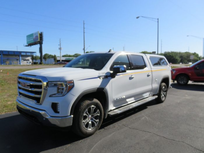 2020 GMC Sierra with TK Defender, Hitch, Running Boards, Chrome by TopperKING Brandon 813-689-2449 or Clearwater FL 727-530-9066. Call today!