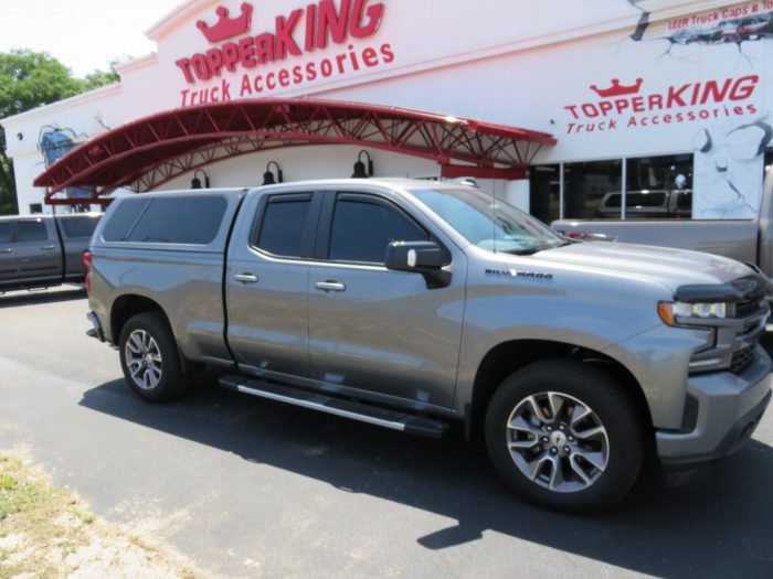 2021 Chevy Silverado with LEER 100XL, Bug Guard, Vent Visors, and More. Call TopperKING Brandon 813-689-2449 or Clearwater FL 727-530-9066.