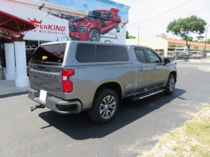 2021 Chevy Silverado with LEER 100XL, Bug Guard, Vent Visors, and More. Call TopperKING Brandon 813-689-2449 or Clearwater FL 727-530-9066.