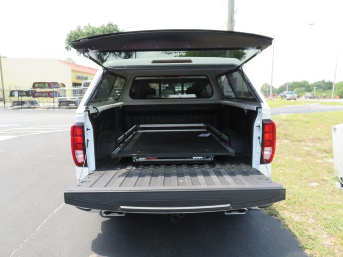 2020 GMC Sierra with TK Defender, Running Boards, BedSlide, Hitch. Call TopperKING Brandon 813-689-2449 or Clearwater FL 727-530-9066 today!